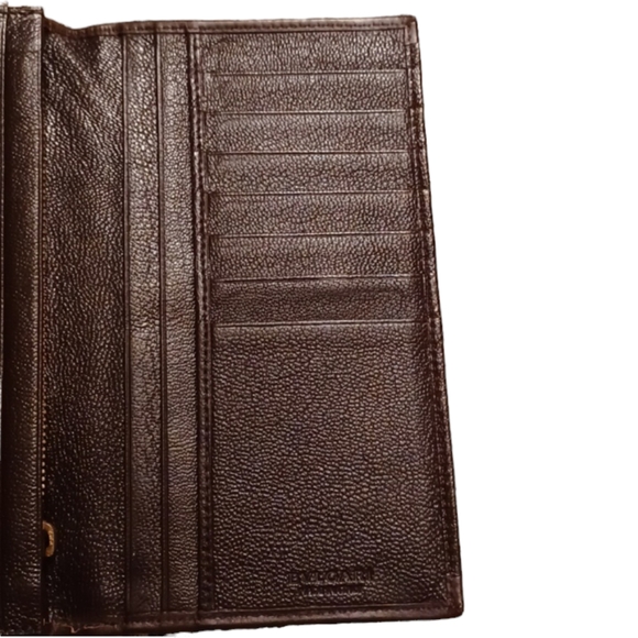 ⚜️BVLGARI DARK BROWN DOPPIO TONDO LEATHER BI-FOLD WALLET - Picture 6 of 15
